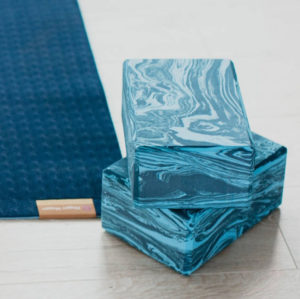 Marbled Foam Yoga Block Surf Blue in Salt Lake City, UT | Santosh Yoga Institute