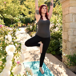 Woman Doing Yoga Outdoor Using Earth Elements Yoga Mat 5mm in Salt Lake City, UT | Santosh Yoga Institute