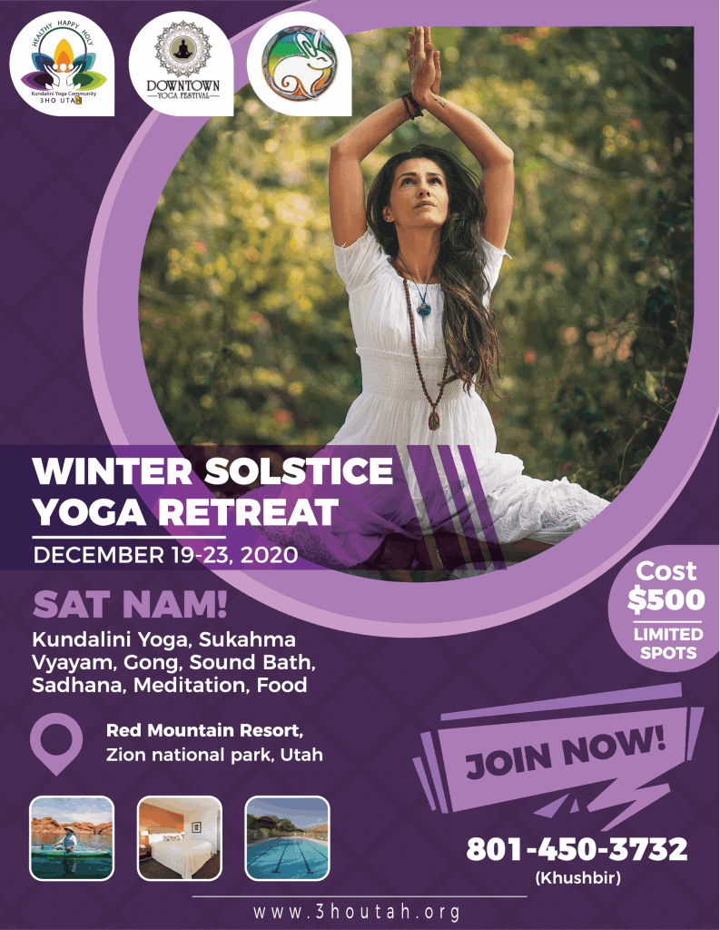 Winter Solstice Yoga Retreat Poster in Salt Lake City, UT | Santosh Yoga Institute